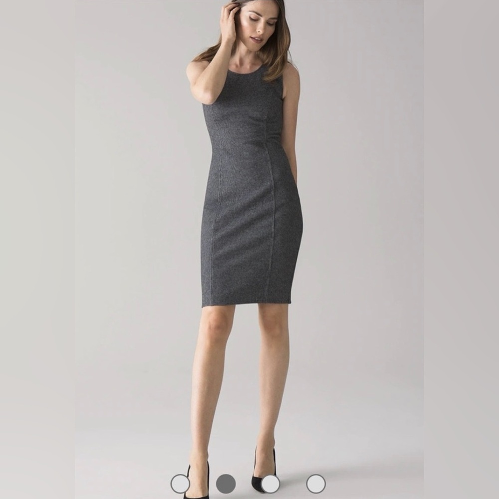 White House Black Market Gray Black Mini Houndstooth Sheath Dress Size 8